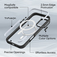 FLOLAB Surtect Tri-Fusion Magnetic for iPhone 16 Series Phone Case Surtect Black Clear